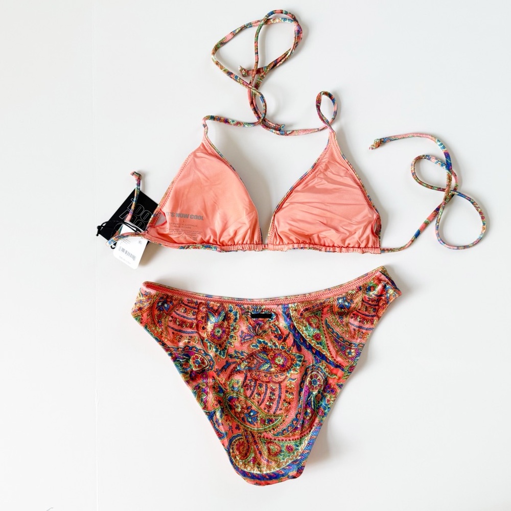 Free People x Its Now Cool The Velvet Triangle Bikini Set in Nash | LARGE NWT - Picture 3 of 7